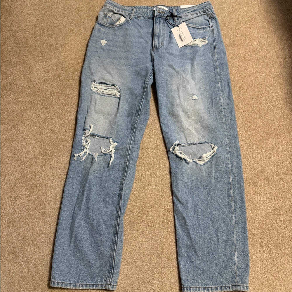 Zenana Zola Distressed Straight Leg Jeans Size 31 NWT